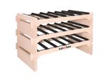 Kotarbau® Scaffale Per Vino Con 3 Ripiani Per 18 Bottiglie Scaffale Per Vino In Legno Di Faggio 73 X 48 Cm Scaffale Per Bottiglie Con Montanti In Acciaio Scaffale Per Bottiglie Di Vino Robusto Scaffale In Legno 6 Bottiglie Per Ripiano Armadio Per Bottiglie Di Vino