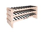 Kotarbau® Portabottiglie Con 3 Ripiani Per 30 Bottiglie Portabottiglie In Legno Di Faggio 113 X 48 Cm Portabottiglie Con Montanti In Acciaio Portabottiglie Per Vino Robusta Rastrelliera In Legno 10 Bottiglie Per Ripiano Armadio Per Vini Flasc