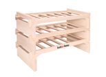 Kotarbau® Scaffale Per Vino Con 3 Ripiani Per 18 Bottiglie Scaffale Per Vino In Legno Di Faggio 73 X 48 Cm Scaffale Per Bottiglie Con Montanti In Legno Scaffale Per Bottiglie Di Vino Robusto Scaffale In Legno 6 Bottiglie Per Ripiano Armadio Per Bottiglie Di Vino
