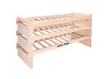 Kotarbau® Portabottiglie Con 3 Ripiani Per 30 Bottiglie Portabottiglie In Legno Di Faggio 113 X 48 Cm Portabottiglie Con Montanti In Legno Portabottiglie Per Vino Stabile Portabottiglie In Legno 10 Bottiglie Per Ripiano Armadio Per Vino Flasc