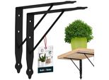 Kotarbau® Set Di 2 Mensole In Acciaio Metallico Nero 200X200 Mm Supporto Per Mensola In Metallo Mensola Nera Mensola Mensola Mensola Angolare Per Mensola Mensola Angolare Per Mensola Mensola