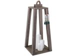 Kotarbau® Lanterna In Legno Grigio 20 X 20 X 41 Cm Lanterna Da Giardino Lanterna In Legno Per Esterni E Interni Lanterna Da Soggiorno Per Fiori E Candele Lanterne Da Matrimonio