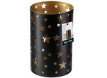 Kotarbau® Lanterna Stelle Metallo Nero ⌀ 9 Cm Altezza 15 Cm Acciaio Traforato Porta Tealight Lanterne Decorazione Da Tavolo Porta Tealight Grande Tealights Metallo Decorazione Natalizia