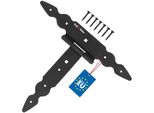Kotarbau® Cerniere A T Nere L: 200 Mm Cerniere A Croce In Acciaio Verniciato A Polvere Cerniera Per Cancello Da Giardino Cerniera Per Porta In Legno Cerniera Per Persiana Nera Cerniere Per Cancello Cerniere Per Porte Pesanti Ferramenta Per Cancello Da Giardino Cerniera Per Cancello Da Giardino