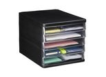 Cassettiera Relaxdays Per L'archiviazione Di Documenti, 5 Cassetti, Per Materiale Da Ufficio, Din A4, Lettera, Hbt 24,5X26,5X34 Cm, Nero