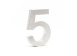 Numero Civico Wiltec 5 Numero Civico In Acciaio Inox Color Argento Con Moderno Design 3D, Altezza 20 Cm, Carattere Arial, Resistente Alla Ruggine E Agli Agenti Atmosferici, Con Materiale Di Fissaggio