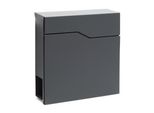 Cassetta Postale Di Design Wiltec V19 Antracite 370 X 102 X 370 Mm, Cassetta Postale A Muro Con Serratura E Rotolo Di Giornali, Cassetta Postale In Acciaio Verniciato A Polvere