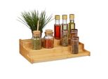 Relaxdays Portaspezie Naturale In Bambù A 3 Ripiani Estensibili Dall'aspetto Naturale Cucina