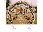 Wisfor Arco Nuziale Rotondo 2,2 M Cornice Sfondo Metallo Palloncino Decorazione Photo Booth Fai Da Te Ferro Telaio Fiore Matrimonio Arco Per Cerimonia Nuziale Decorazione Esterna Interna
