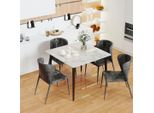 Tavolo Da Pranzo Wisfor In Marmo, Tavolo Da Cucina, Tavolo Da Sala Da Pranzo Per 4 Persone, Tavolo Rettangolare Con Gambe In Metallo Antiscivolo, Design Moderno, Bentley White