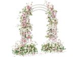Wisfor Arco Di Nozze 2,6 M Sfondo Cornice Metallo Palloncino Decorazione Photo Booth Fai Da Te Ferro Fiore Cornice Matrimonio Arco Per Decorazione Festa Di Nozze All'aperto Al Coperto, Bianco