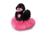 Nici Peluche Amore Cigno Nero Con Cuore 10Cm, Verde