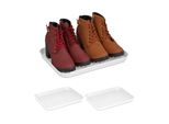 Relaxdays Set Di 3 Vaschette Per Scarpe Bianche