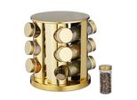 Relaxdays Carosello Di Spezie Dorate Con 12 Vasetti