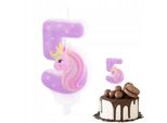 Candela Di Compleanno Unicorno Numero 5 Rosa Per Festa Di Compleanno