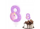 Candela Di Compleanno Unicorno Numero 8 Rosa Per Festa Di Compleanno