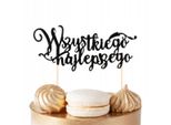 Cake Topper Di Buon Compleanno Nero Glitter Per Festa Di Compleanno