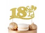 Cake Topper Per 18° Compleanno Glitter Oro Per Festa Di Compleanno