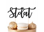 Cake Topper Cento Anni Nero Glitter Per Festa Di Compleanno