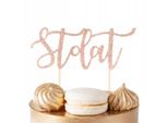 Cake Topper Cento Anni Rosa Oro Glitter Per Festa Di Compleanno