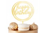 Topper Per Torta Di Compleanno Heppy Ruota D'oro Per Festa Di Compleanno