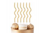 Candele Di Compleanno A Spirale Oro Decorazione 6 Pz