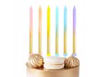 Candele Di Compleanno Arcobaleno Oro Per Decorazione Di Compleanno 6 Pezzi