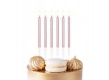 Candeline Di Compleanno Rosa Lunghe 13 Cm Per Festa Di Compleanno 6 Pz