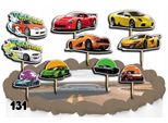 Set Di Decorazione Per Torte - Auto 10 Pezzi.