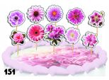 Set Per La Decorazione Di Torte - Fiori Rosa 10 Pz.