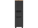 Midischrank Welltime "Lana", Grau (Matt Grau), B:40Cm H:130Cm T:35Cm, Mdf, SchräNke, Midischrank, BadmöBel, 40 Cm Breit