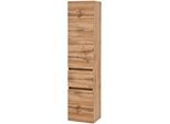 Seitenschrank Welltime "Kaunas", Braun (Wotaneiche), B:40Cm H:180Cm T:35Cm, Holzwerkstoff, SchräNke, Seitenschrank, 40 Cm Breit, Mit Schubkasten, Soft-Close-Funktion