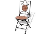 Vidaxl Sedie Da Bistrot 2 Pz. Pieghevoli In Ceramica Terracotta