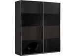 SchwebetüRenschrank Wimex "Easy", Grau (Graphit, Schwarzglas), B:180Cm H:210Cm T:65Cm, SchräNke, SchwebetüRenschrank, Mit Teilglas