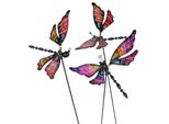 Set Di 3 Tappi Da Giardino A Forma Di Libellula Di Circa 55 Cm - Decorazione Da Giardino