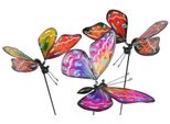 Set Di 3 Farfalle Da Giardino In Agata Da 55 Cm Circa - Decorazione Da Giardino