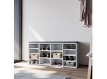 Sonni Scarpiera Bianca Con Panca 103,5X30X48Cm Scomparti Regolabili Panca Per Scarpe Portascarpe
