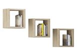 Akord Set 3 Mensole Da Parete Rovere Sonoma 25X15X25 Cm
