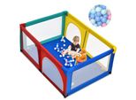 Costway 120 X 190 Cm, Box Per Bambini Con 50 Palline, Box Con Rete Traspirante E Cerniera, Cancelletto Per Gattonare A 2 Ante, Tenda Per Neonati E Bambini