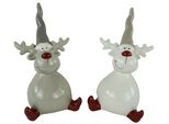 Incantevole Set Di 2 Alci Sedute - Altezza Circa 11 Cm