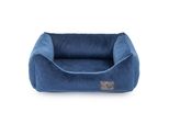 Esclusivo Letto Per Cani | Letto Per Cani, Cesto Per Cani Con Cuscino | Dimensioni: L - 87 X 76 X 20 Cm | Colore: Velluto Blu Scuro