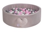 Piscina Di Palline Con Palline | Piscina Di Palline Per Bambini 98X30Cm | Colore: Rosa | Velluto | 200 Pezzi ∅ 7Cm Palline Rosa Per Piscina Di Palline
