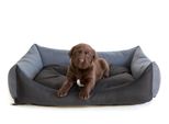 Cuscino Per Cani Lettino Per Cani Cuscino Per Cani Pontes - Eco - 82 X 60 X 16 Cm [Taglia: Xl] - Nero Con Grigio