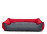 Cuscino Per Cani Lettino Per Cani Cuscino Per Cani Pontes - Eco - 82 X 60 X 16 Cm [Taglia: Xl] - Rosso Con Grigio