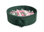 Piscina Di Palline Con Palline | Piscina Di Palline Per Bambini 98X30Cm | Colore: Velluto Verde | 200 Pezzi ∅ 7Cm Palline Rosa Per Bagno Di Palline