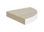 Syfax™ Mensola Angolare Rovere E Bianco 25X25X3,8 Cm In Mdf