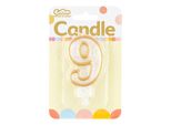 Candela Numero 9 Compleanno Contorno Oro PF-SCZK9