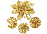 Inf Fiori Artificiali Decorazione Natalizia Confezione Da 5 Oro