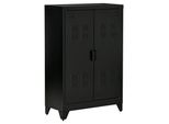 Homcom Credenza Armadio Per Archiviazione Con Ante A Ribalta Armadio Industriale In Metallo Con 2 Ripiani Regolabili Soggiorno Camera Da Letto Nero 75 X 33 X 110 Cm
