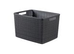 Cesto Curver Jute L, 20 Litri, Grigio Scuro, 28X36X23 Cm